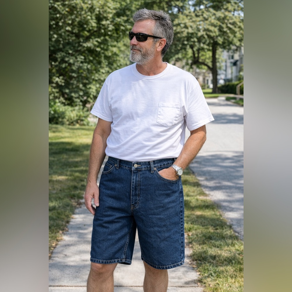 VTG 90s Faded Glory Denim Shorts Blue Classic Fit USA Made—Mens 42